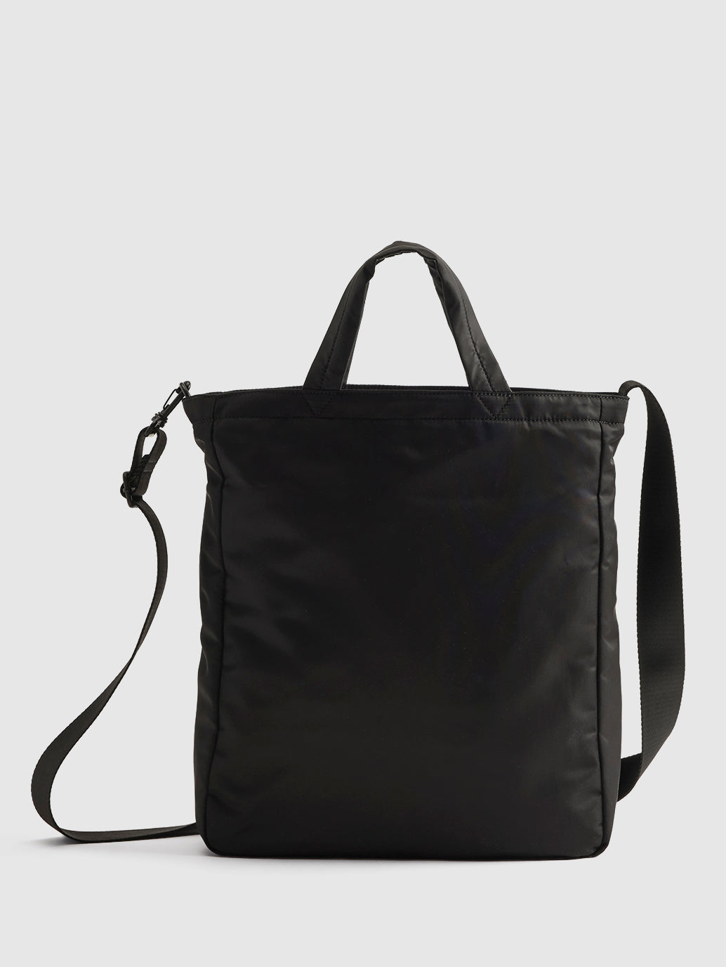 Unisex Black Solid Tote Bag - Back View