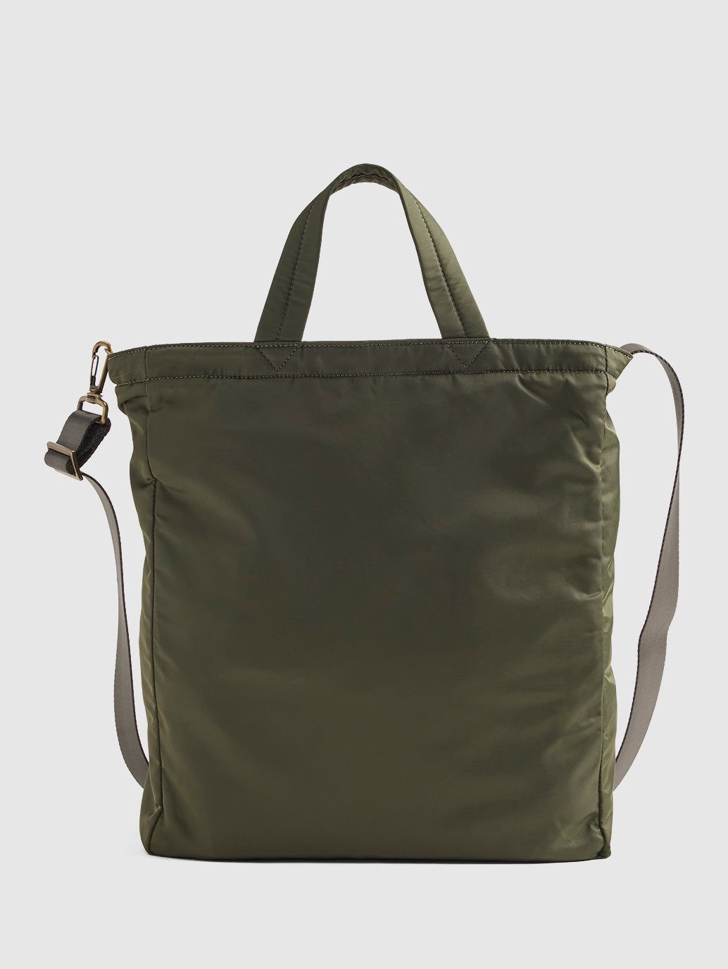 Unisex Olive Solid Tote Bag - Back View