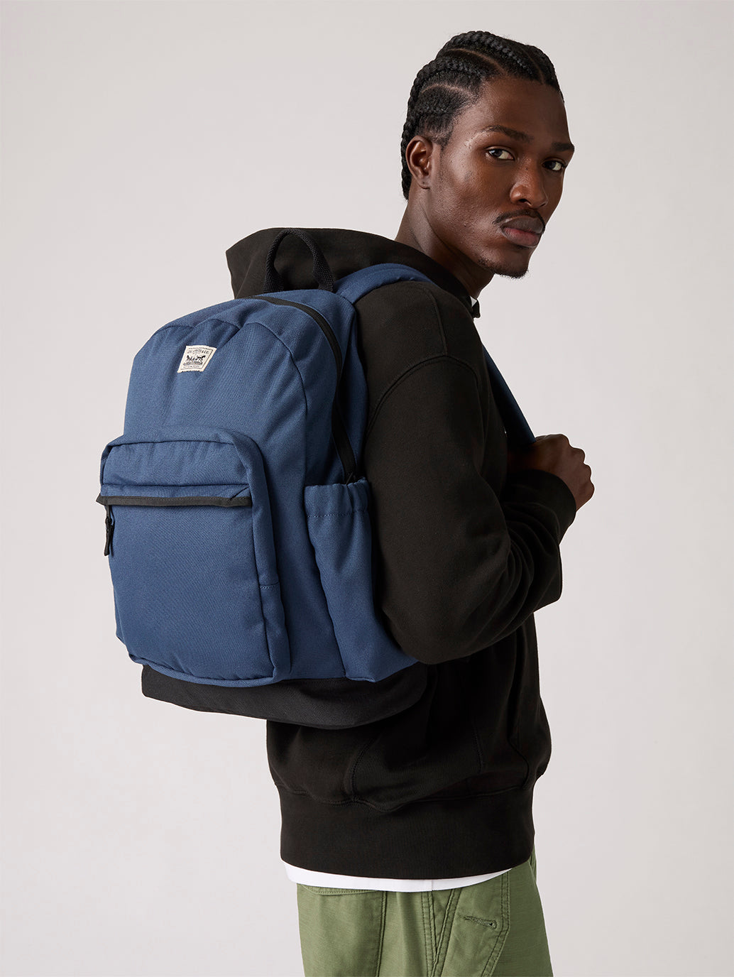 Unisex Navy Solid Backpack - Styleshot View