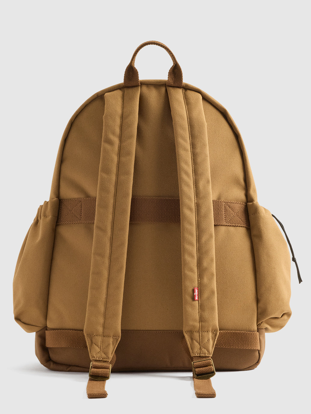 Unisex Brown Solid Backpack - Back View