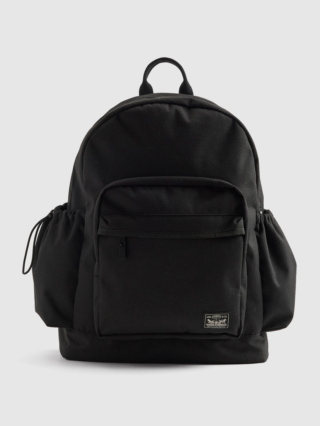 Unisex Black Solid Backpack - Front View