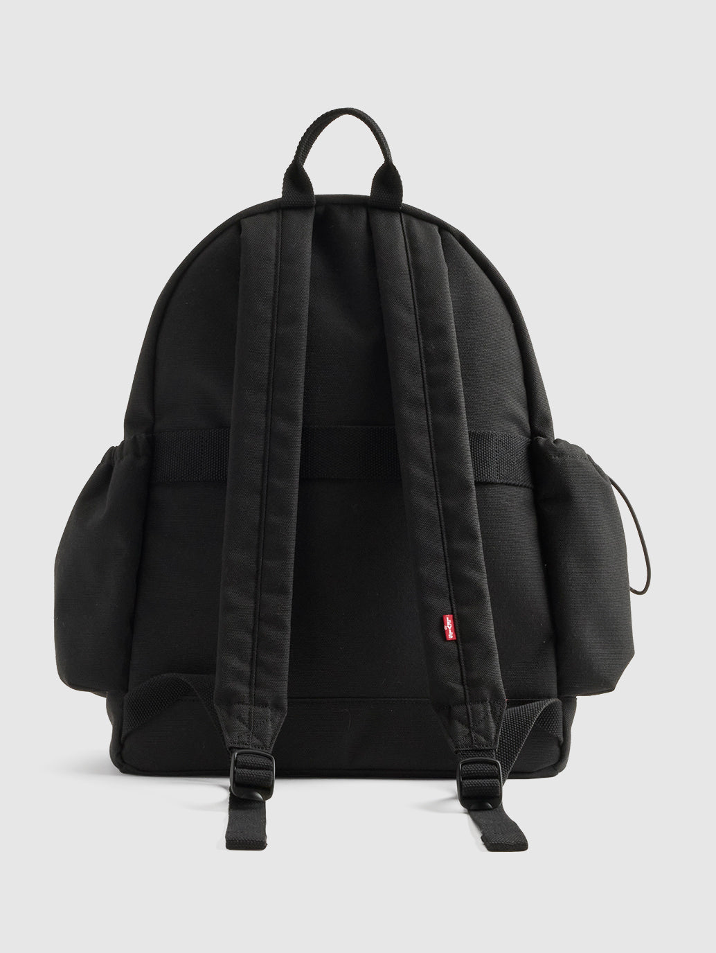 Unisex Black Solid Backpack - Back View