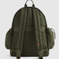 Unisex Olive Solid Backpack - Back View