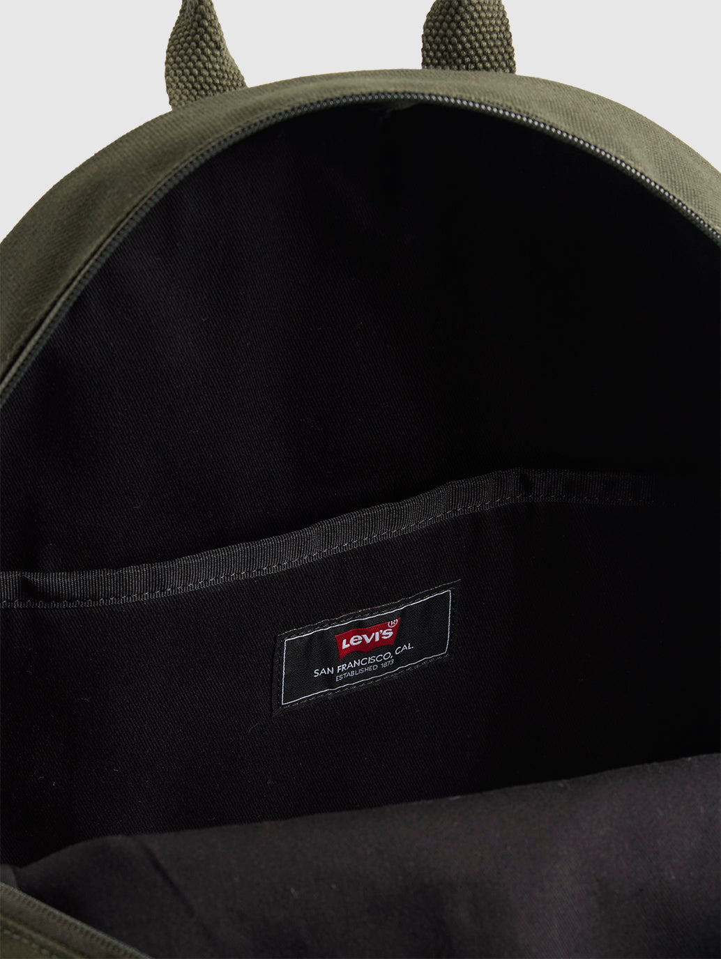 Unisex Olive Solid Backpack - Detail View