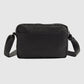 Unisex Black Solid Crossbody Bag - Back View