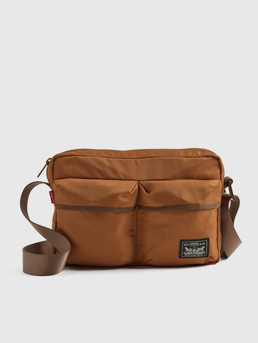 Unisex Brown Solid Messenger Bag - Front View