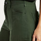 Women's High Rise Olive Green Wide Leg Fit Cargo Trouser - Detail View