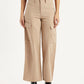 Women's High Rise Beige Wide Leg Fit Cargo Trouser - Front View