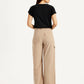 Women's High Rise Beige Wide Leg Fit Cargo Trouser - Back View