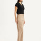 Women's High Rise Beige Wide Leg Fit Cargo Trouser - Side View