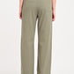 Women's Olive Loose Fit High Rise Trousers - bac View