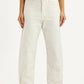 Women's Off White Ribcage Straight Fit High Rise Jeans - Front View
