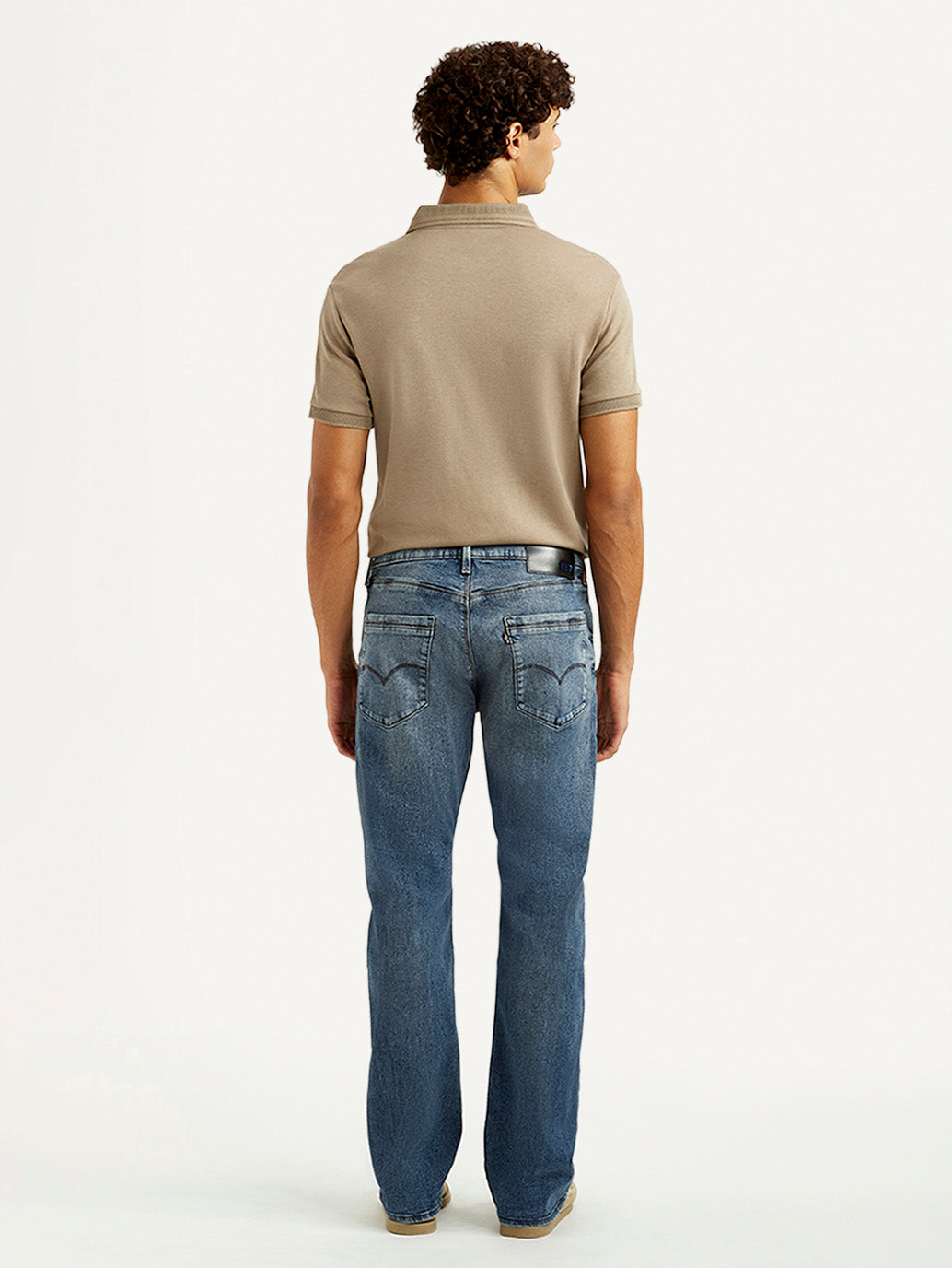 Men's 527 Blue Slim Bootcut Fit Mid Rise Jeans - Back View