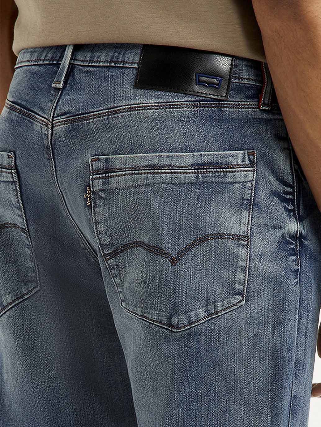 Men's 527 Blue Slim Bootcut Fit Mid Rise Jeans - Detail View