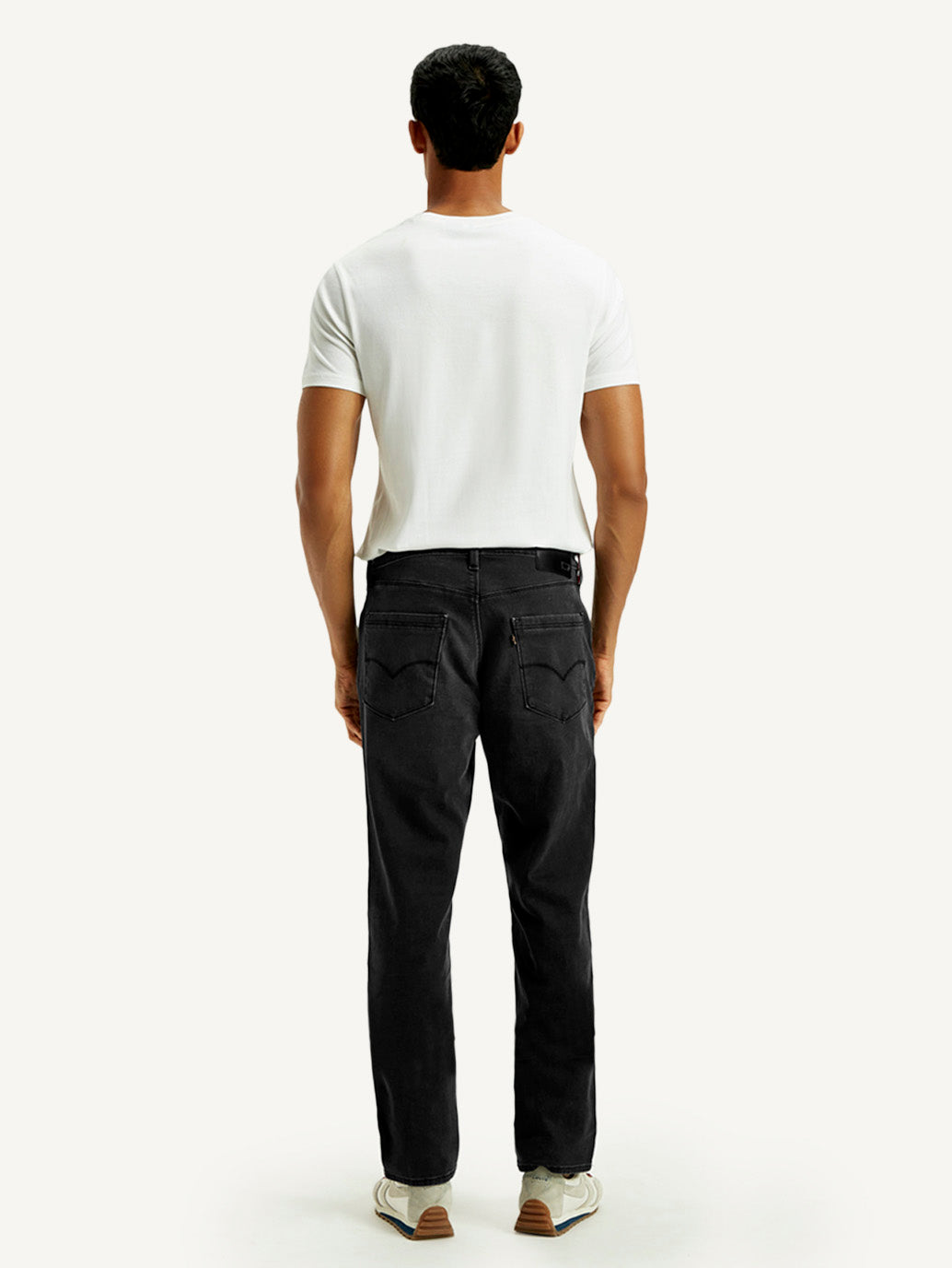 Men's Redloop 541 Black Athletic Tapered Fit Mid Rise Jeans - Back View