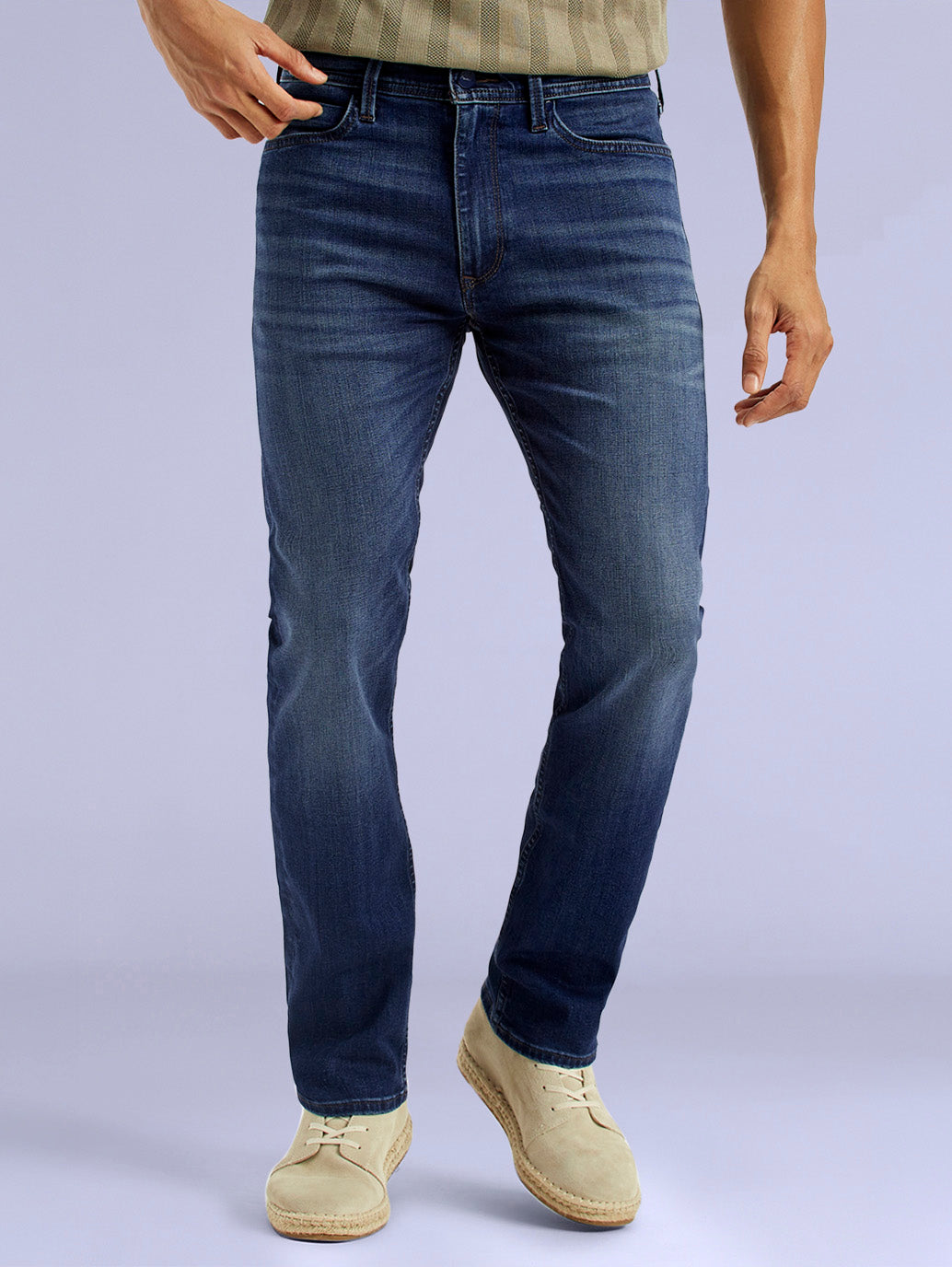 Men's Redloop 513 Light Indigo Slim Straight Fit Mid Rise Jeans - 4dcfe29f-2209-48e7-90d2-1040504d57b9 View
