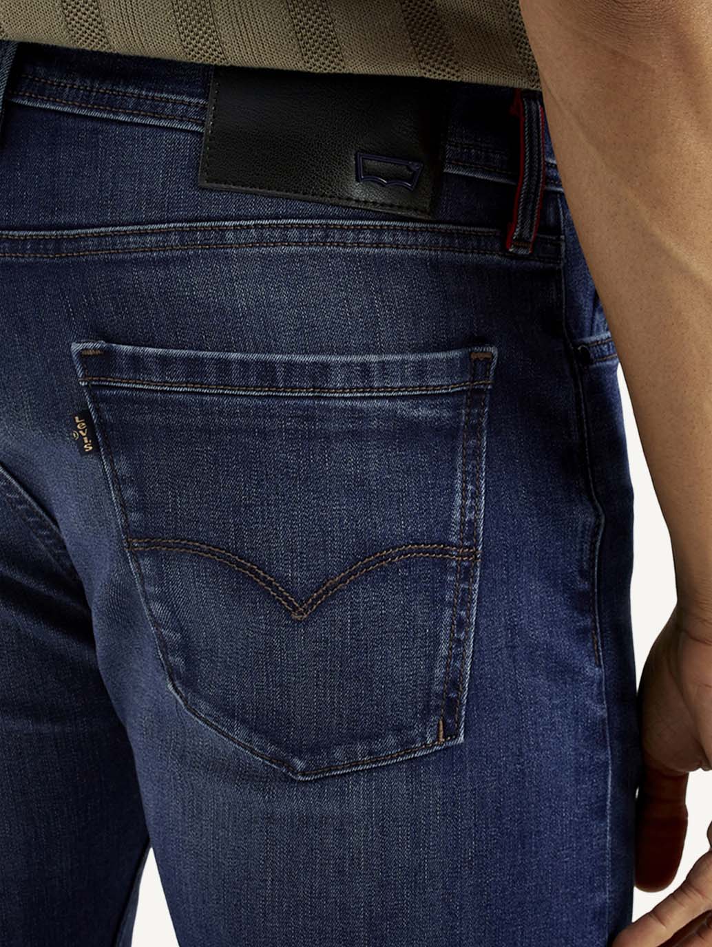 Men's Redloop 513 Light Indigo Slim Straight Fit Mid Rise Jeans - Detail View