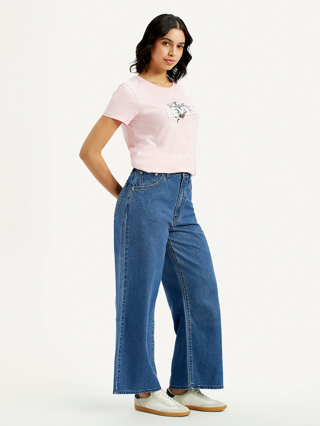 Women's Cinch 94 Med Indigo Baggy Fit Mid Rise Jeans - Side View