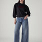 Women's Light Indigo Baggy Fit High Rise Cinched Jeans - Styleshot View