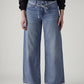 Women's Light Indigo Baggy Fit High Rise Cinched Jeans - Front View