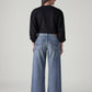 Women's Light Indigo Baggy Fit High Rise Cinched Jeans - Back View