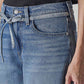 Women's Light Indigo Baggy Fit High Rise Cinched Jeans - Detail View