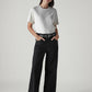Women's Black Baggy Fit High Rise Cinched Jeans - Styleshot View
