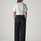 Women's Black Baggy Fit High Rise Cinched Jeans - Back View