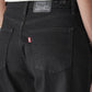 Women's Black Baggy Fit High Rise Cinched Jeans - Detail View