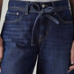 Women's Dark Indigo Baggy Fit High Rise Cinched Jeans - 48a61630-d8eb-47c6-9b0f-cef6aaff04d9 View