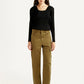 Women's Tan Ribcage Straight Fit High Rise Cargo Trousers - Front View