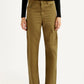 Women's Tan Ribcage Straight Fit High Rise Cargo Trousers - Front View