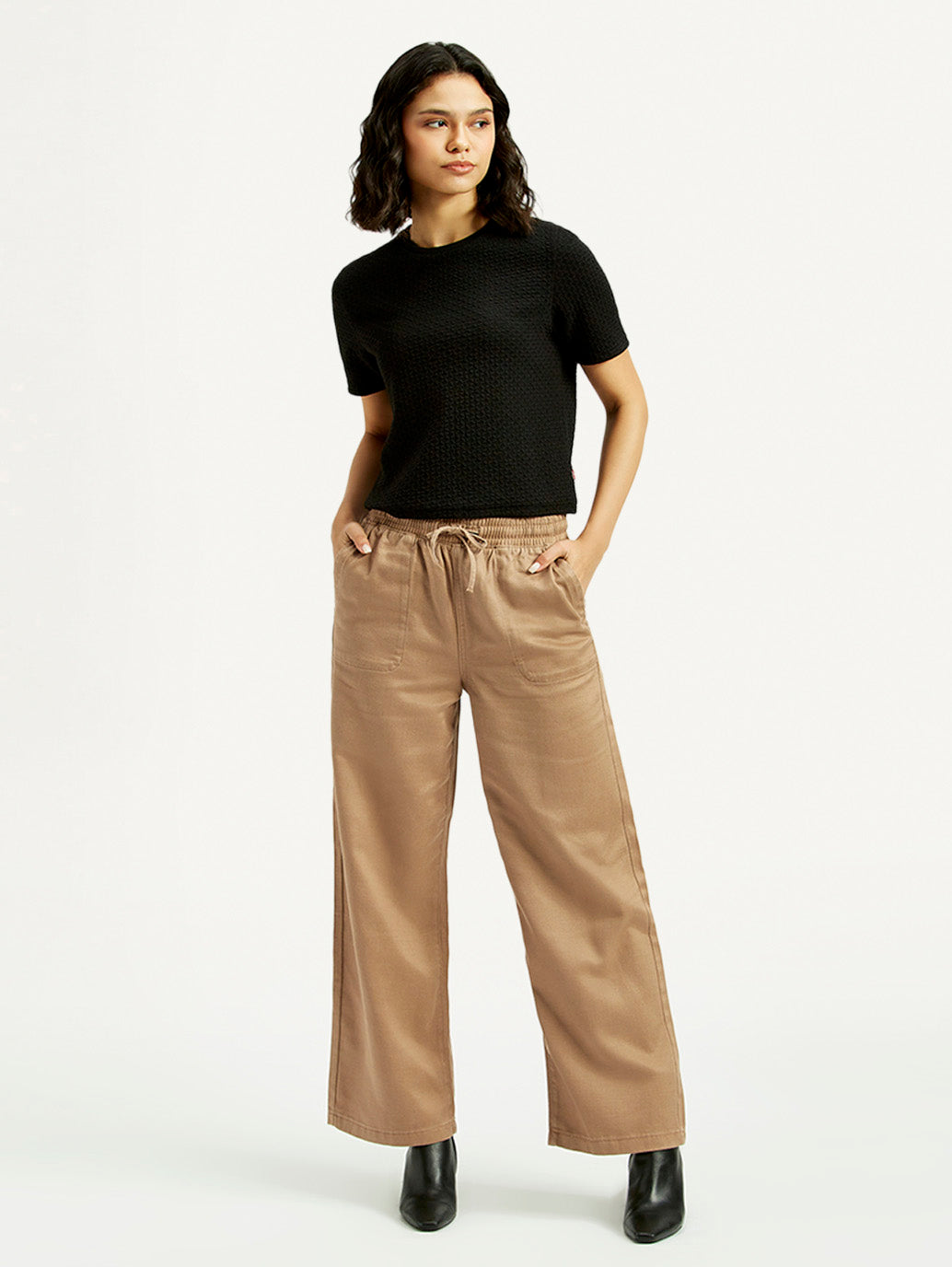 Women's Mid Rise Straight Fit Khaki Trousers