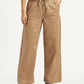 Women's Mid Rise Straight Fit Khaki Trousers - Front View