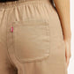 Women's Mid Rise Straight Fit Khaki Trousers - Detail View