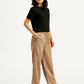 Women's Mid Rise Straight Fit Khaki Trousers - Side View