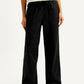 Women's Black Straight Fit Mid Rise Trousers - Front View