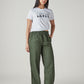 Women's Olive Straight Fit Mid Rise Trousers - Styleshot View