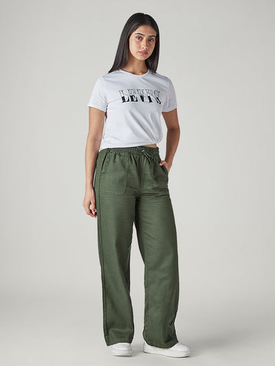 levi's Women's Olive Straight Fit Mid Rise Trousers-picture-41