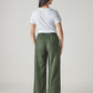 Women's Olive Straight Fit Mid Rise Trousers - Back View