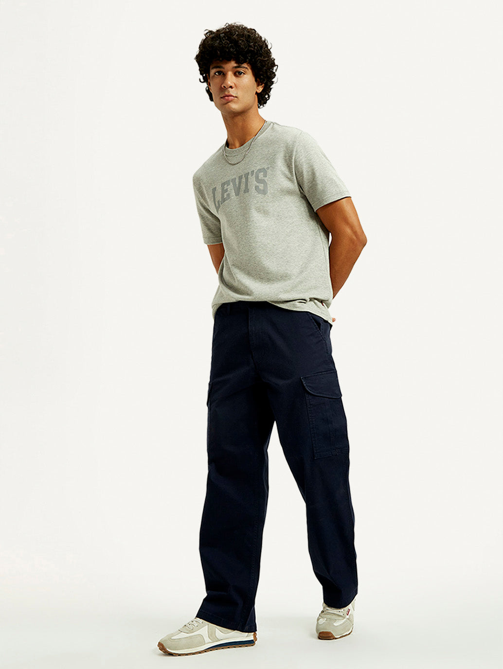 Men's 511 Blue Slim Fit Mid Rise Cargo Trousers - Elevated View