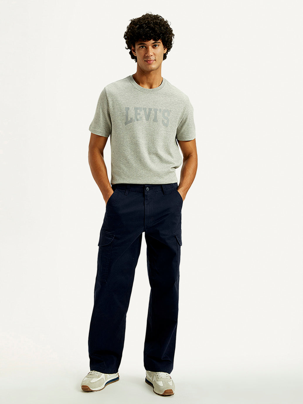 Men's 511 Blue Slim Fit Mid Rise Cargo Trousers - Front View