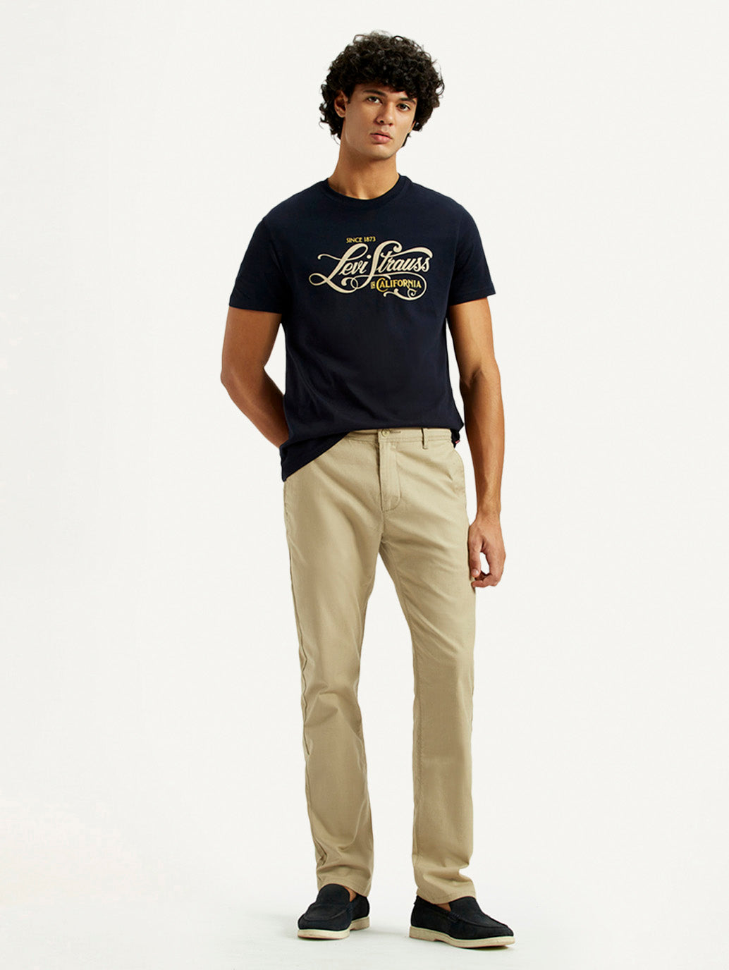 Men's 511 Beige Slim Fit Mid Rise Chinos