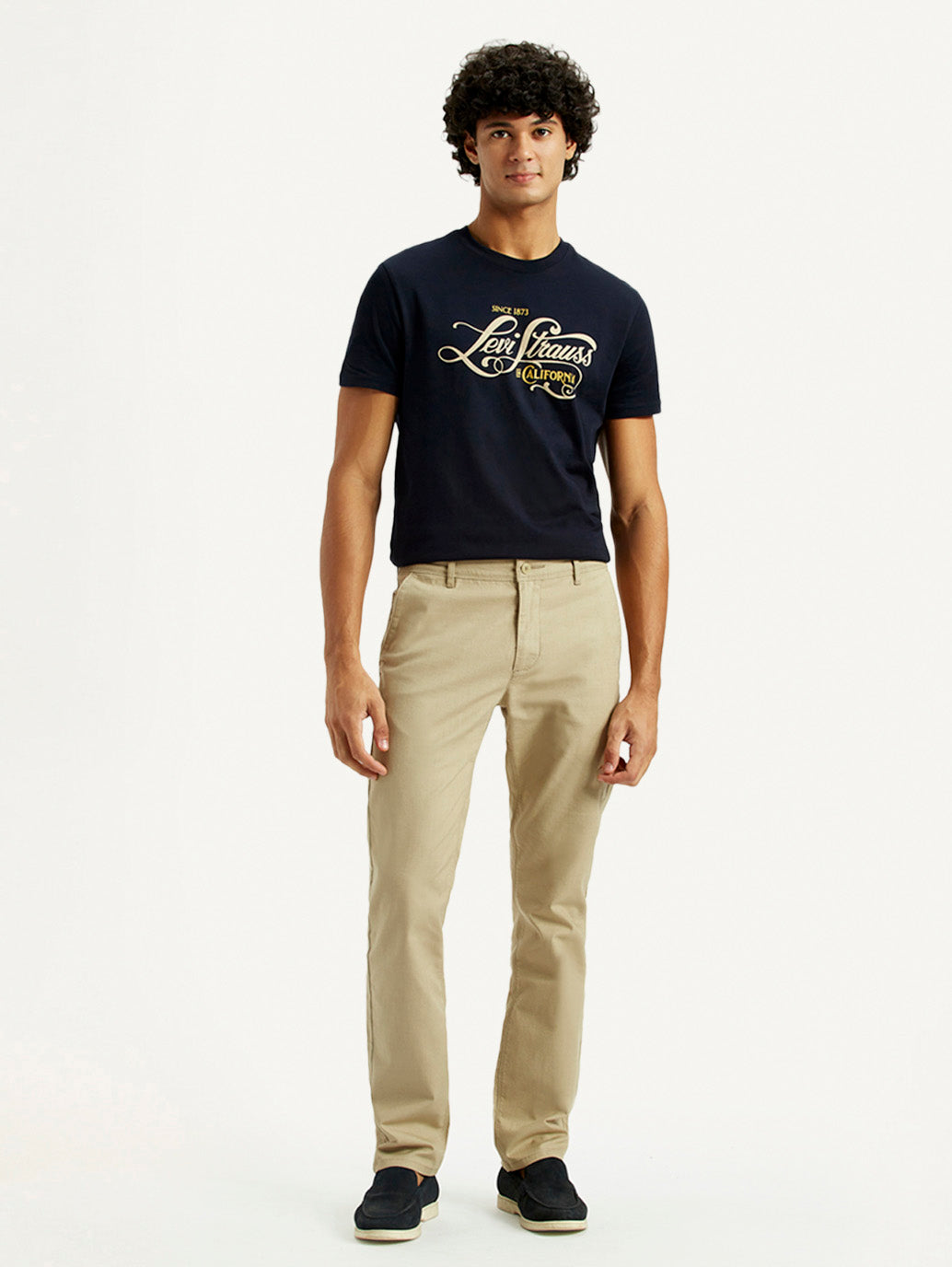 Men's 511 Beige Slim Fit Mid Rise Chinos - Front View