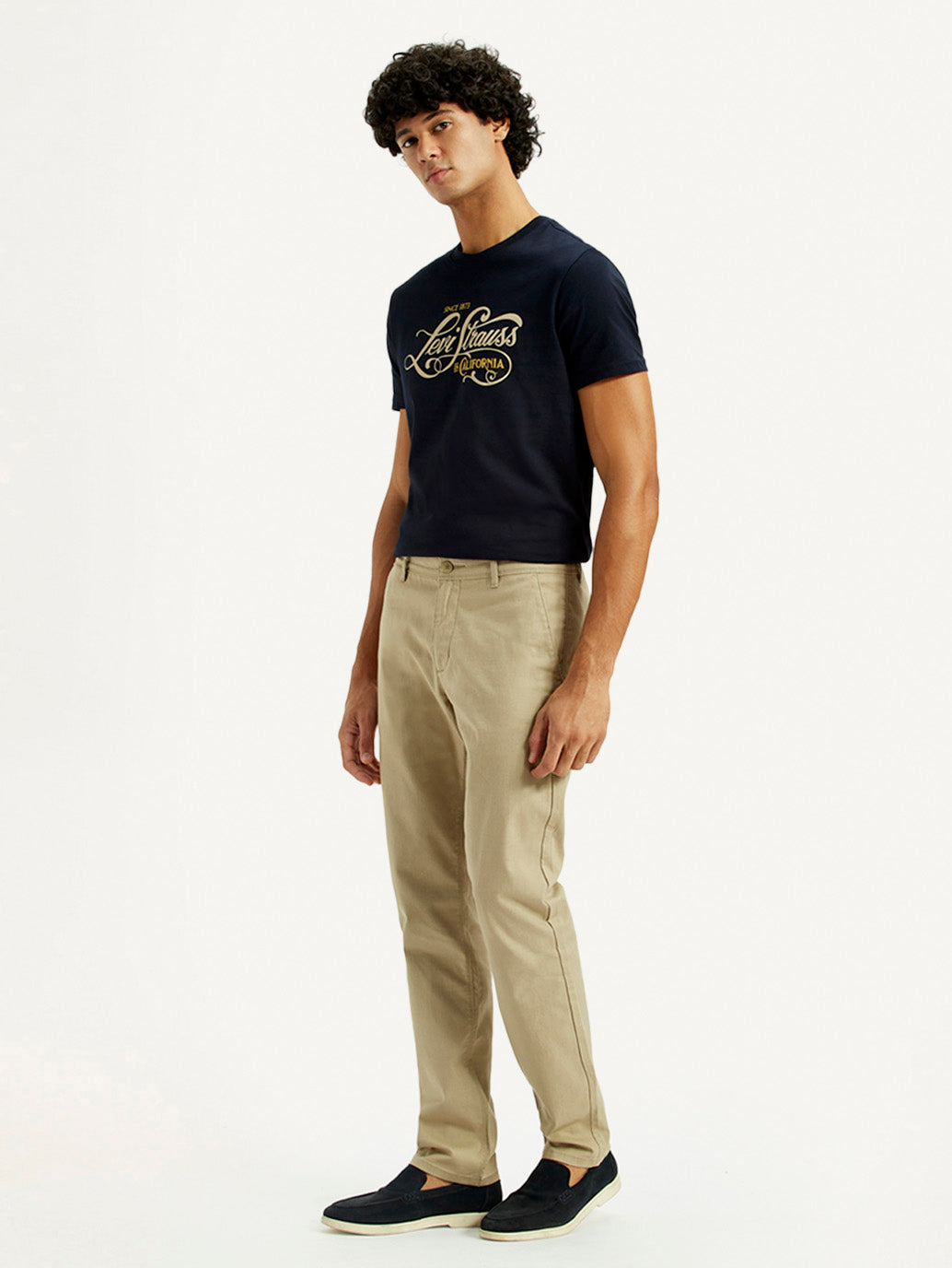 Men's 511 Beige Slim Fit Mid Rise Chinos - Side View