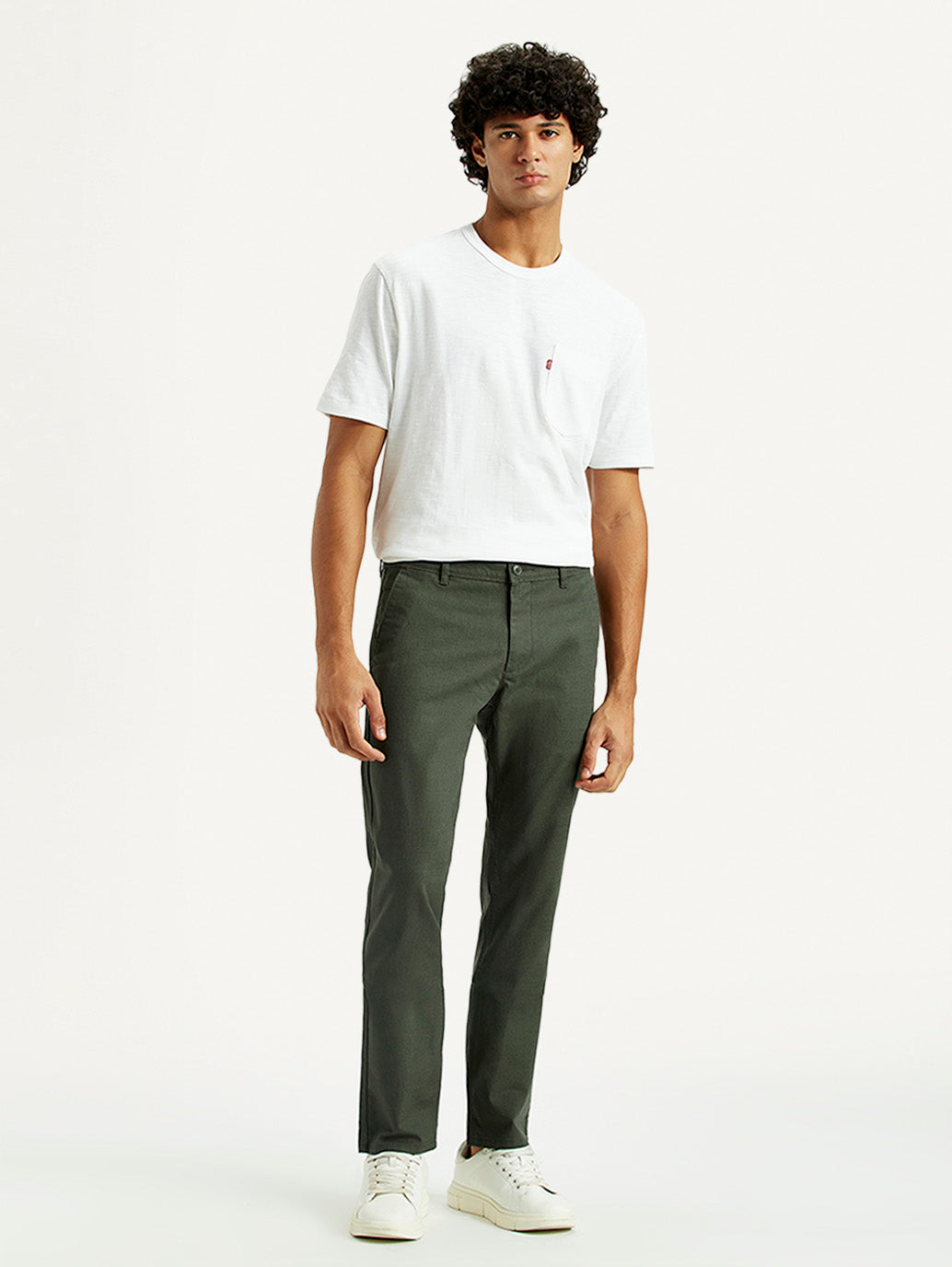 Men's 511 Green Slim Fit Mid Rise Chinos - Front View