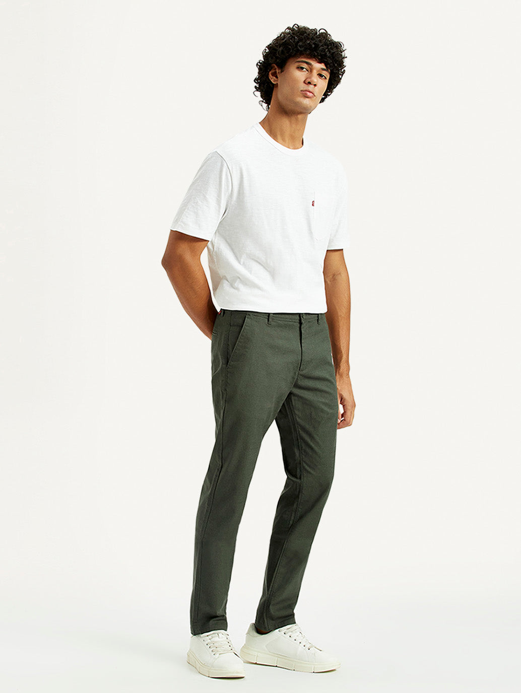Men's 511 Green Slim Fit Mid Rise Chinos - Side View