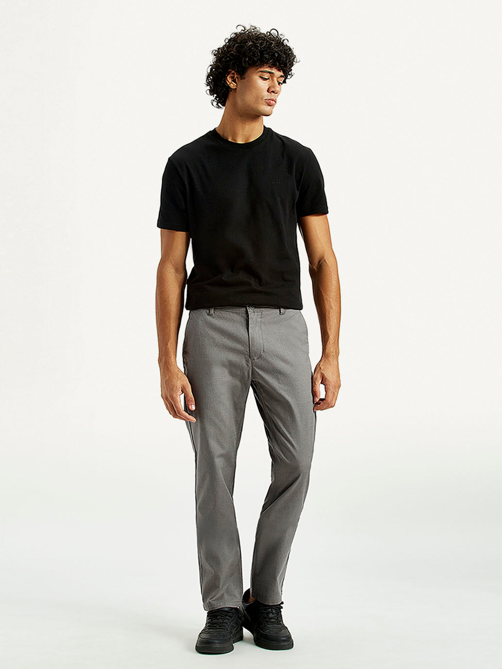 Men's 511 Grey Slim Fit Mid Rise Chinos - Front View