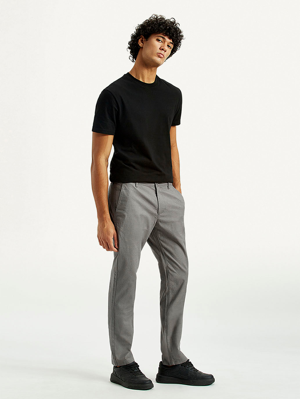 Men's 511 Grey Slim Fit Mid Rise Chinos - Side View