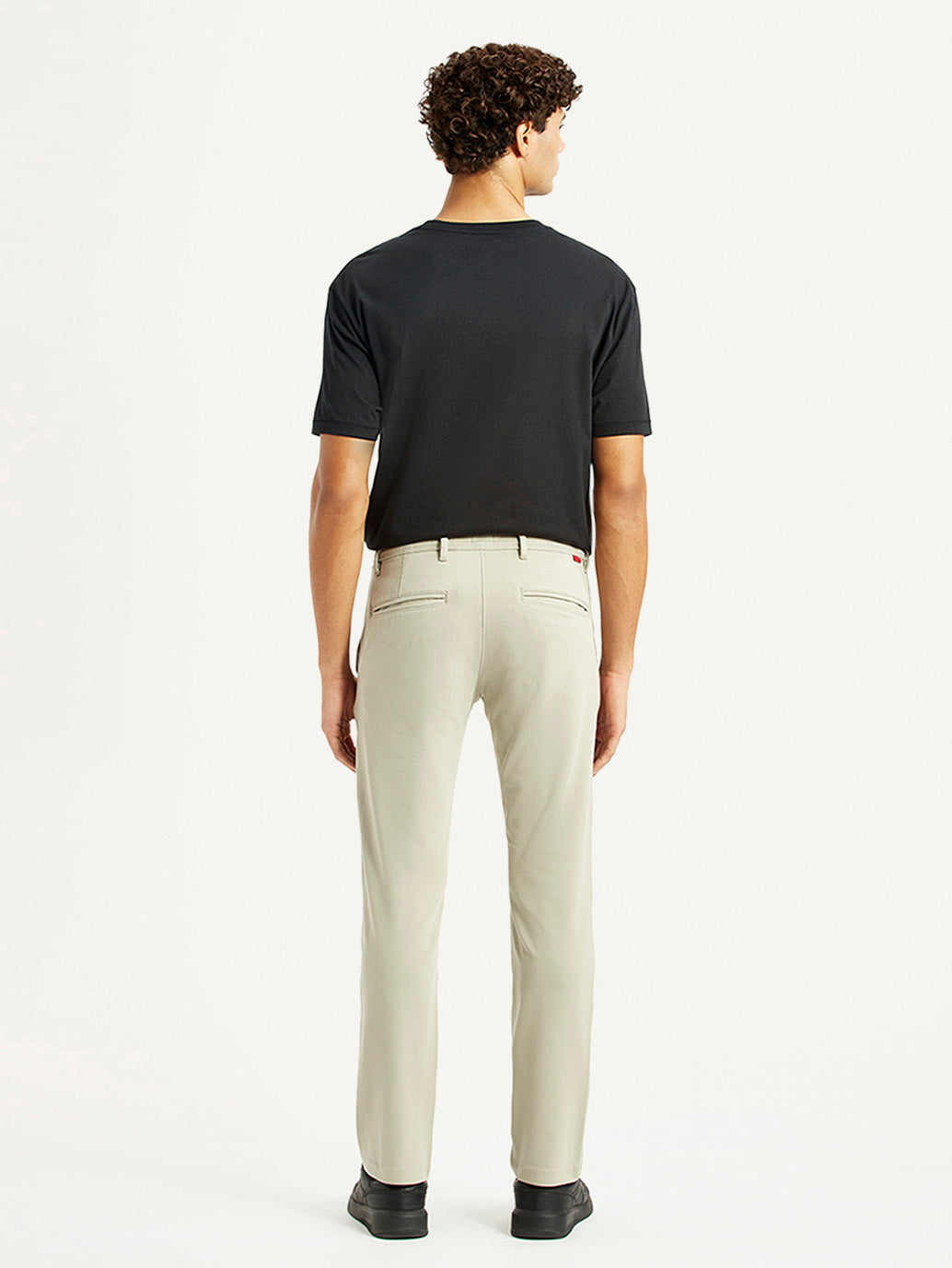 Men's Beige Slim Fit Chinos - Back View